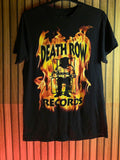 Death Row Records T-Shirt Electric Chair Graphic Black Size S