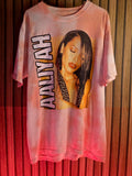 Aaliyah Graphic T-Shirt Tie-Dye Orange Pink Size Medium