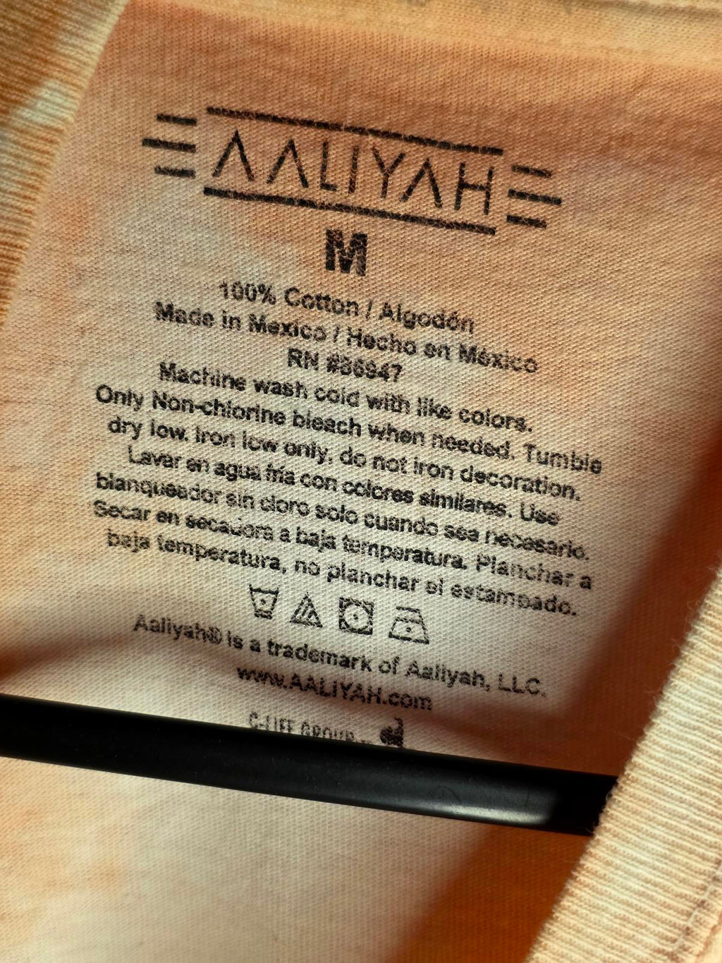 Aaliyah Graphic T-Shirt Tie-Dye Orange Pink Size Medium