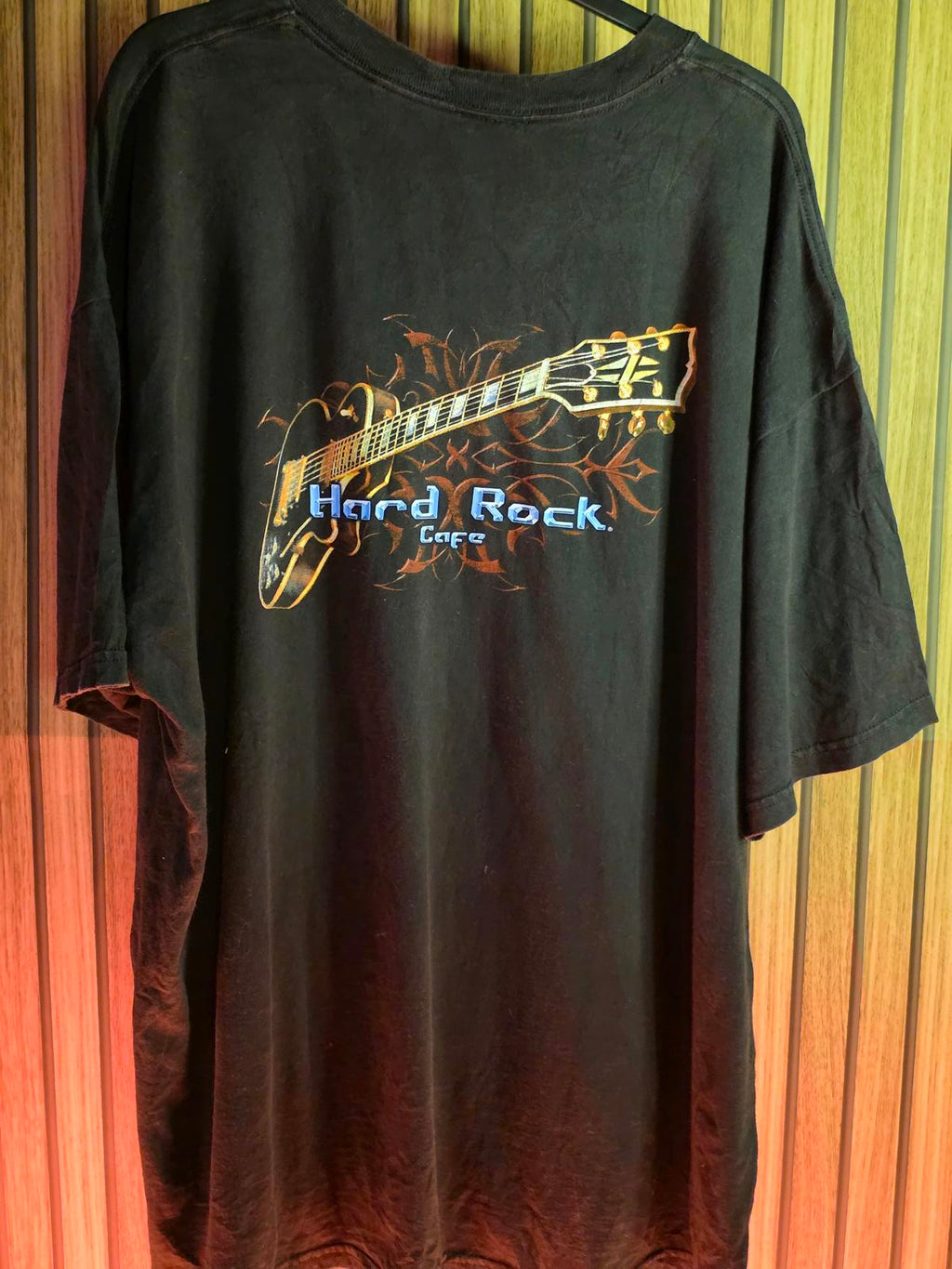 Hard Rock Cafe Boston Black Guitar Graphic T-Shirt Size XXL