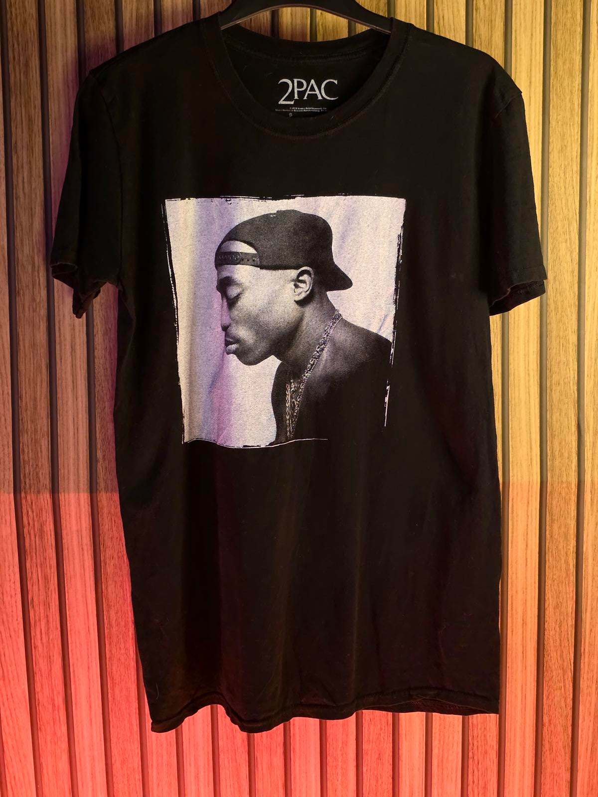 2PAC Graphic T-Shirt Black Size Small