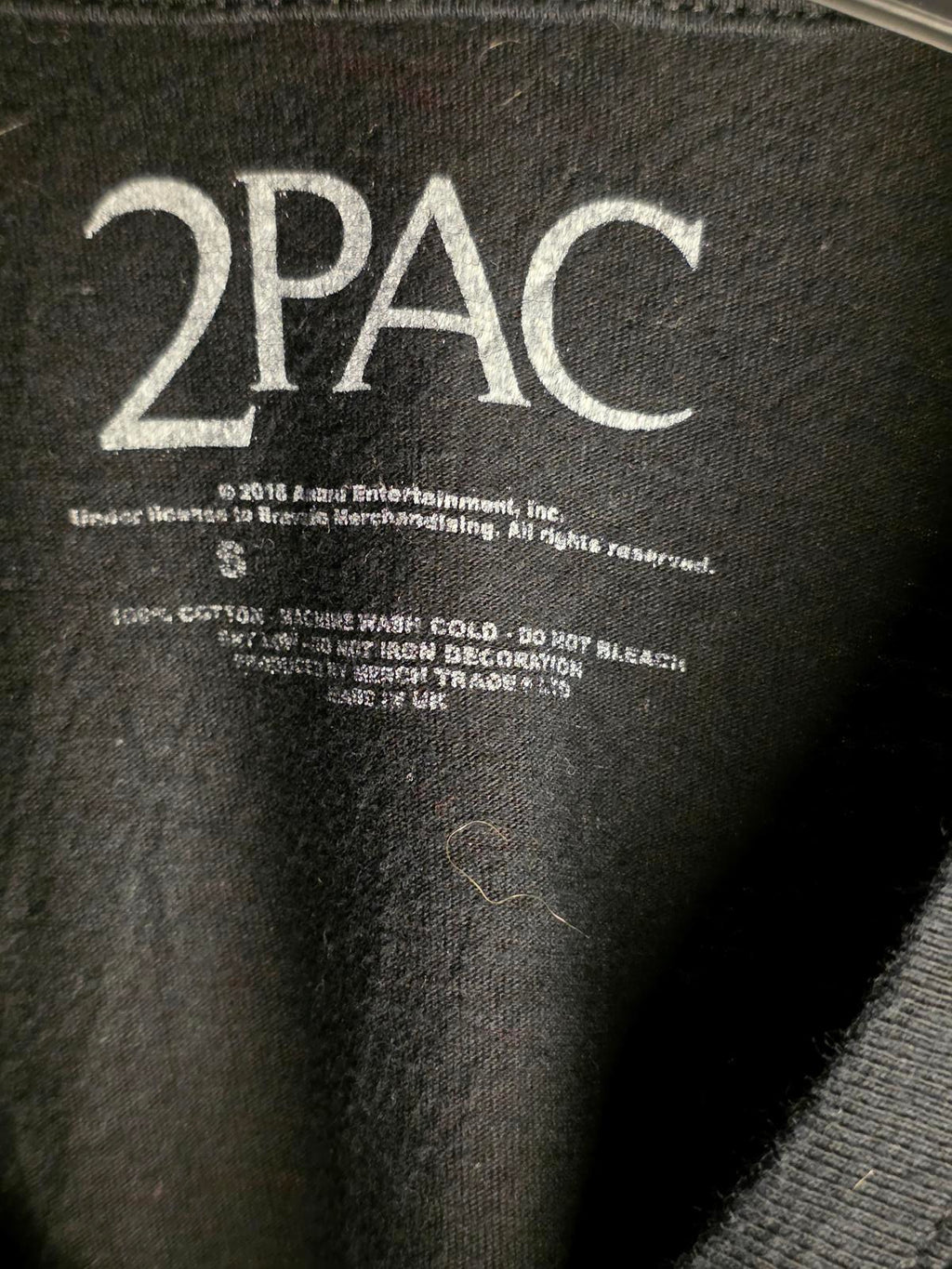 2PAC Graphic T-Shirt Black Size Small