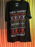Chemistry Check Yourself Before You Deck Yourself Graphic T-Shirt Black Large