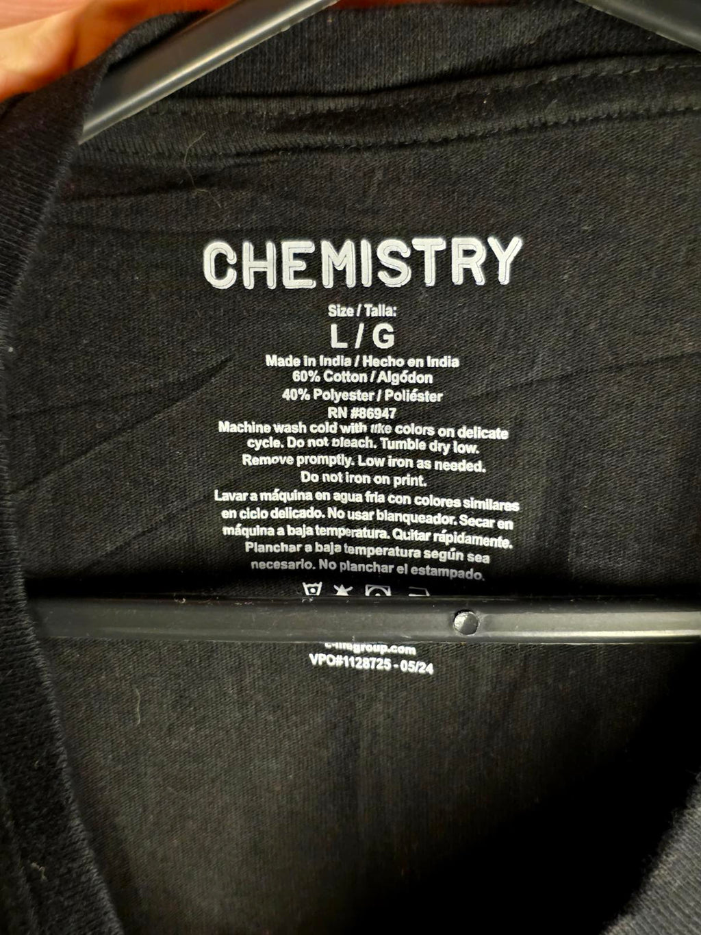 Chemistry Check Yourself Before You Deck Yourself Graphic T-Shirt Black Large