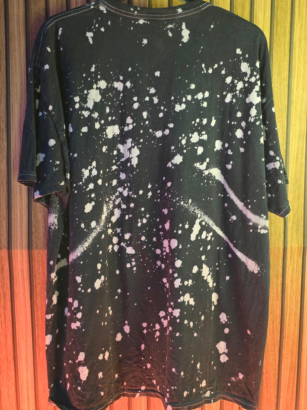 The Rolling Stones T-shirt Tongue Logo Black Bleach Effect Large