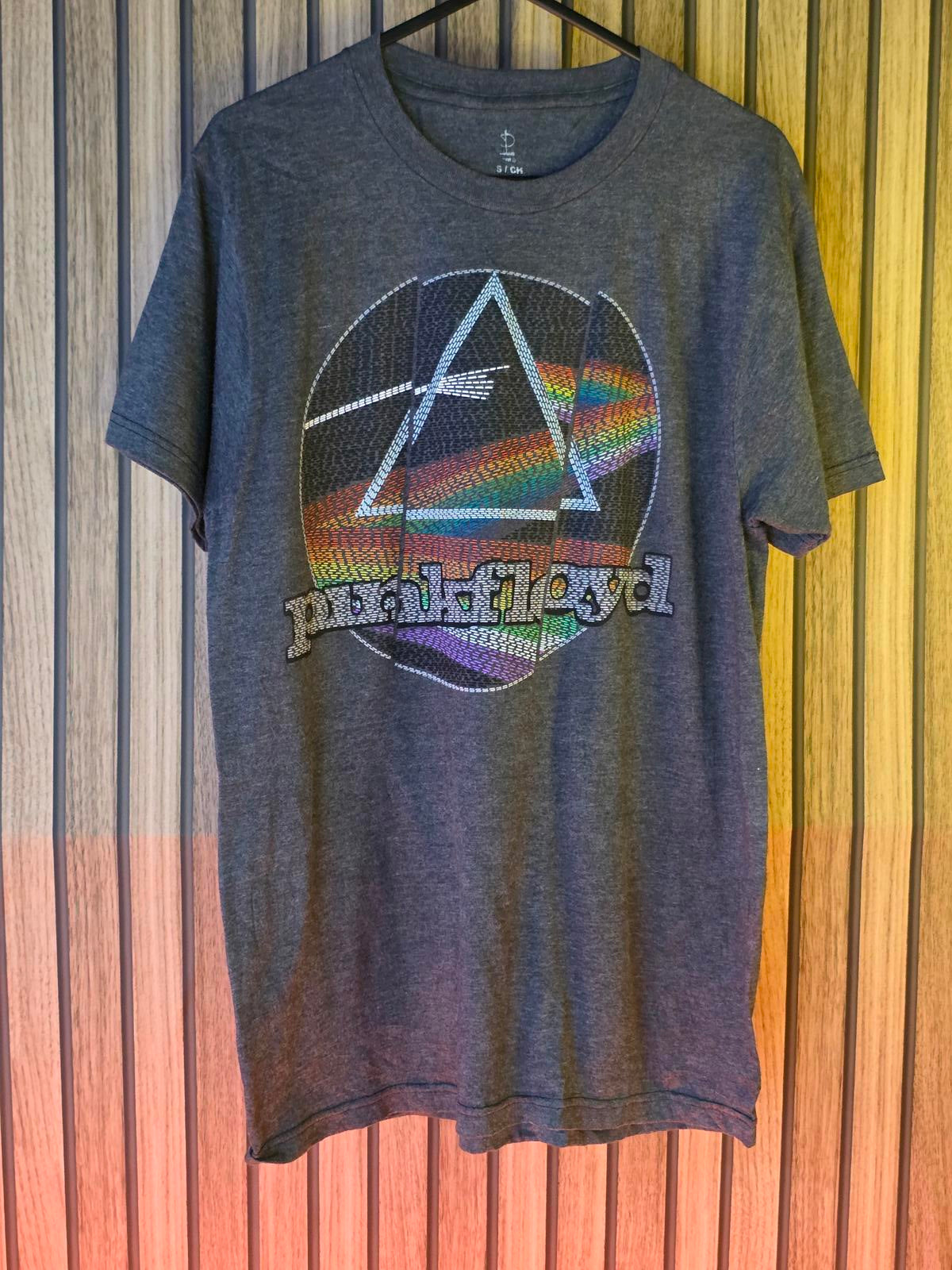 Pink Floyd Dark Grey Embroidered Prism Graphic T-Shirt Size S