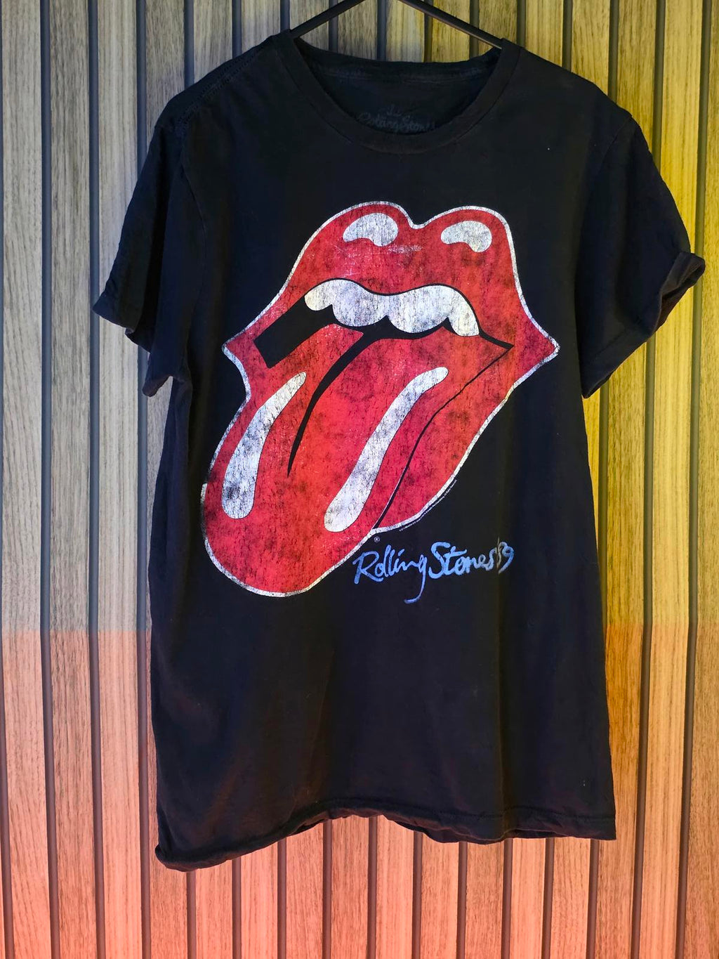 Rolling Stones Black Tongue Logo T-Shirt 2013 Tour Graphic Black Small