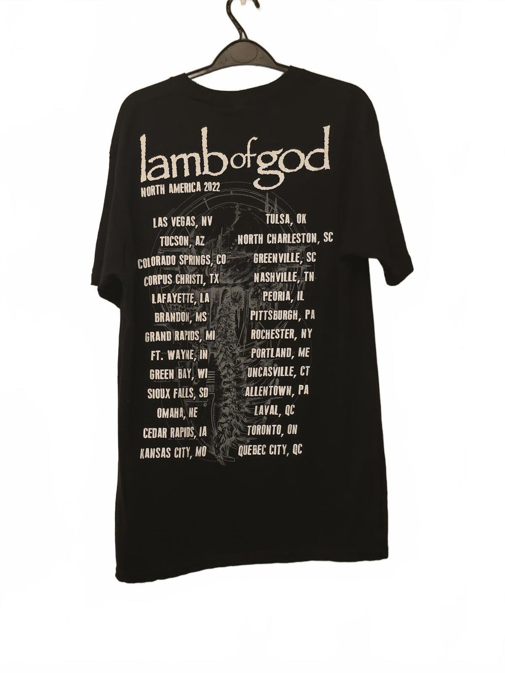 Zuni Sportswear Lamb of God North America 2022 Tour Black T-Shirt Large