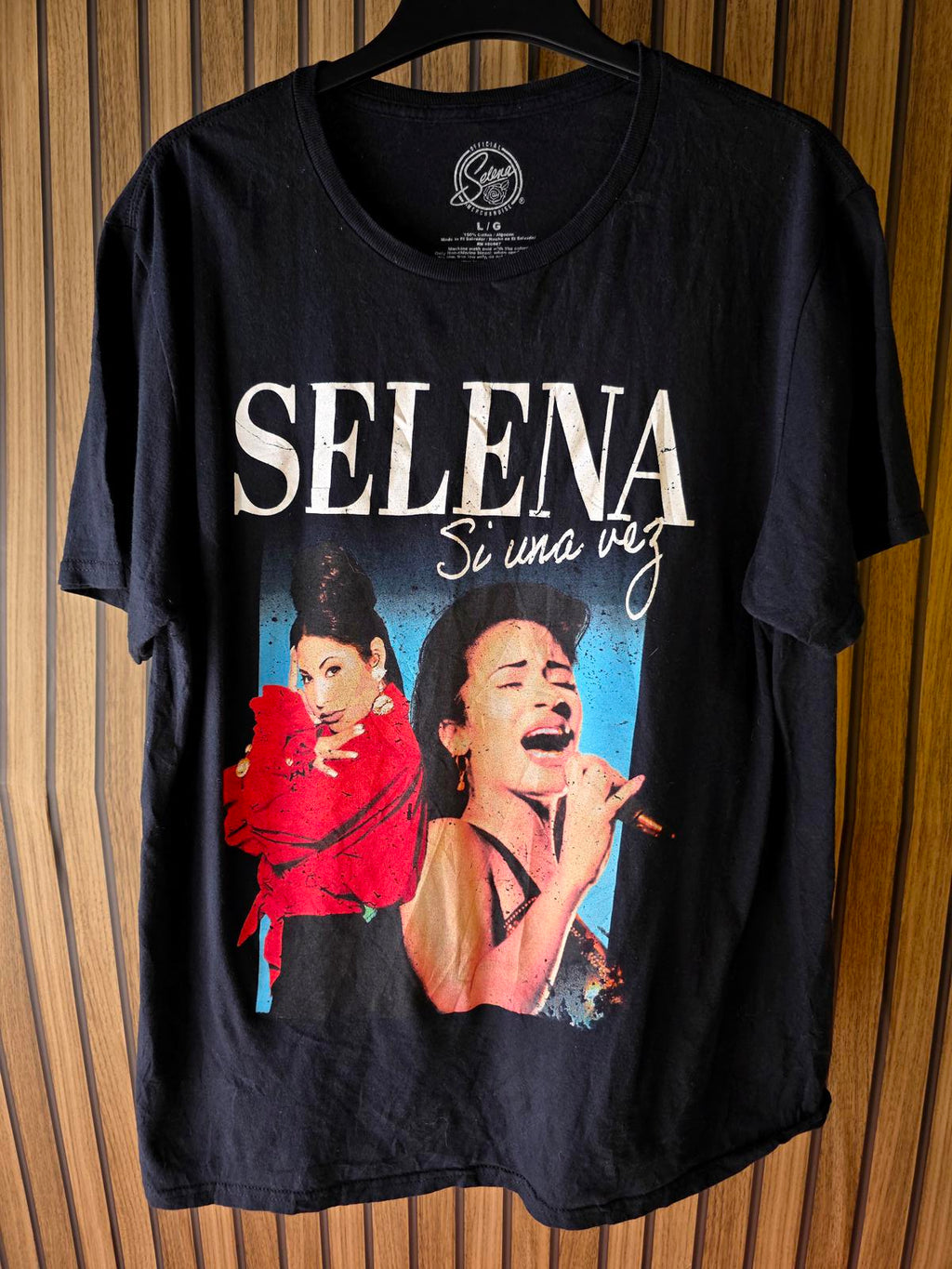 Official Selena Si Una Vez Graphic T-Shirt Black Large