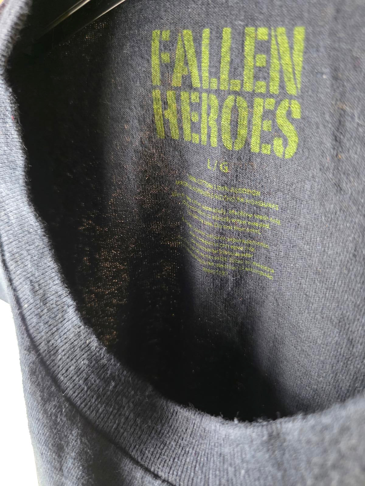 Fallen Heroes Men's T-Shirt Fallen Soldiers Graphic Black Large