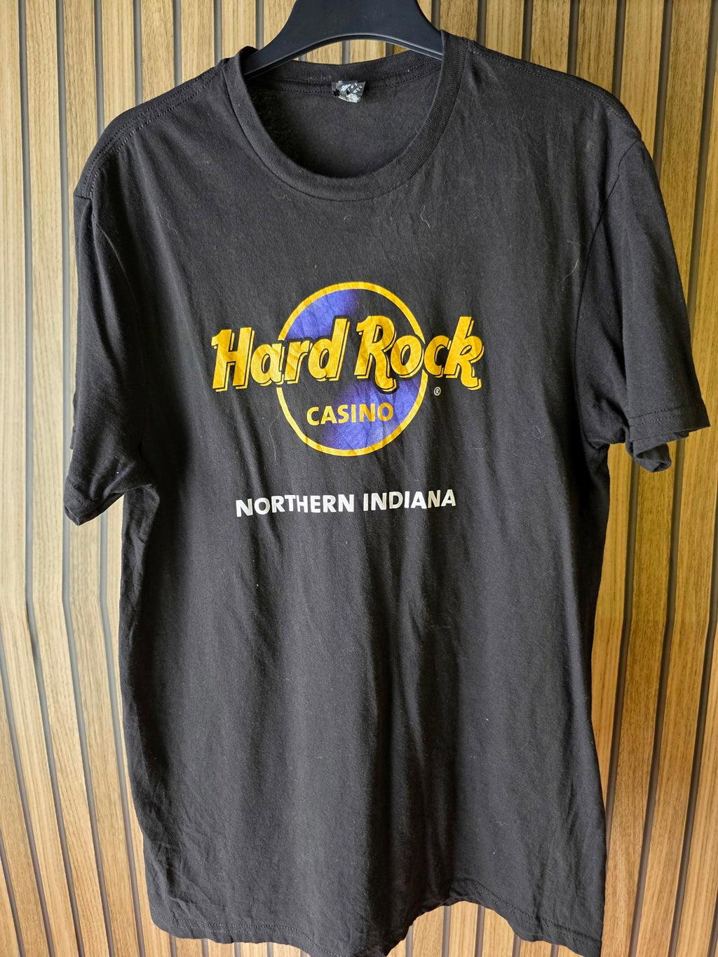 Hard Rock Casino Northern Indiana Black Cotton T-Shirt Large