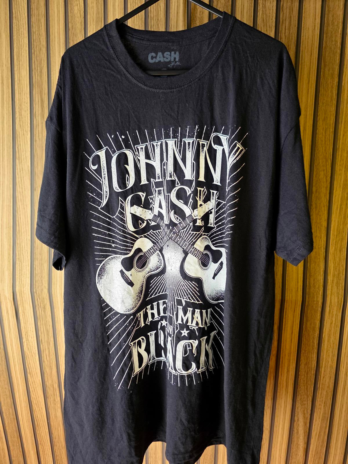 Johnn Cash The Man In Black Graphic T-Shirt Black Size XL