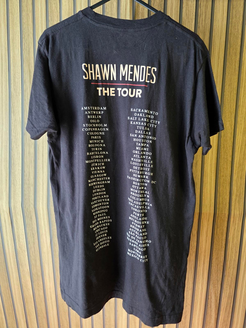 Shawn Mendes The Tour Black T-shirt Medium Cotton