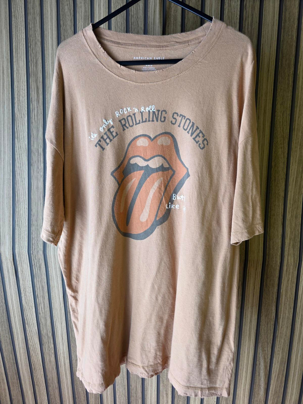 The Rolling Stones Rock 'n Roll Graphic T-Shirt Beige Size M