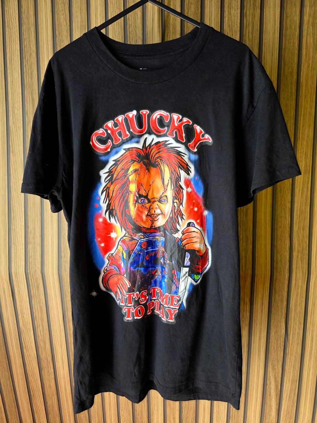 Universal Studios Chucky It's Time to Play Graphic T-Shirt Black Medium