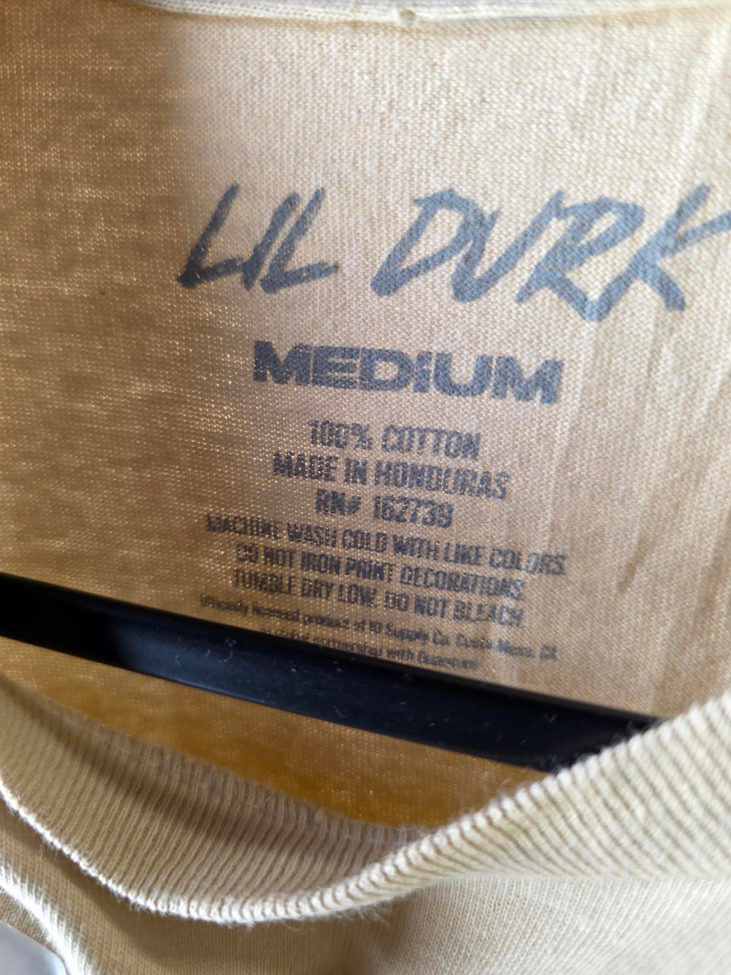 Lil Durk Graphic T-Shirt Beige Medium 100% Cotton
