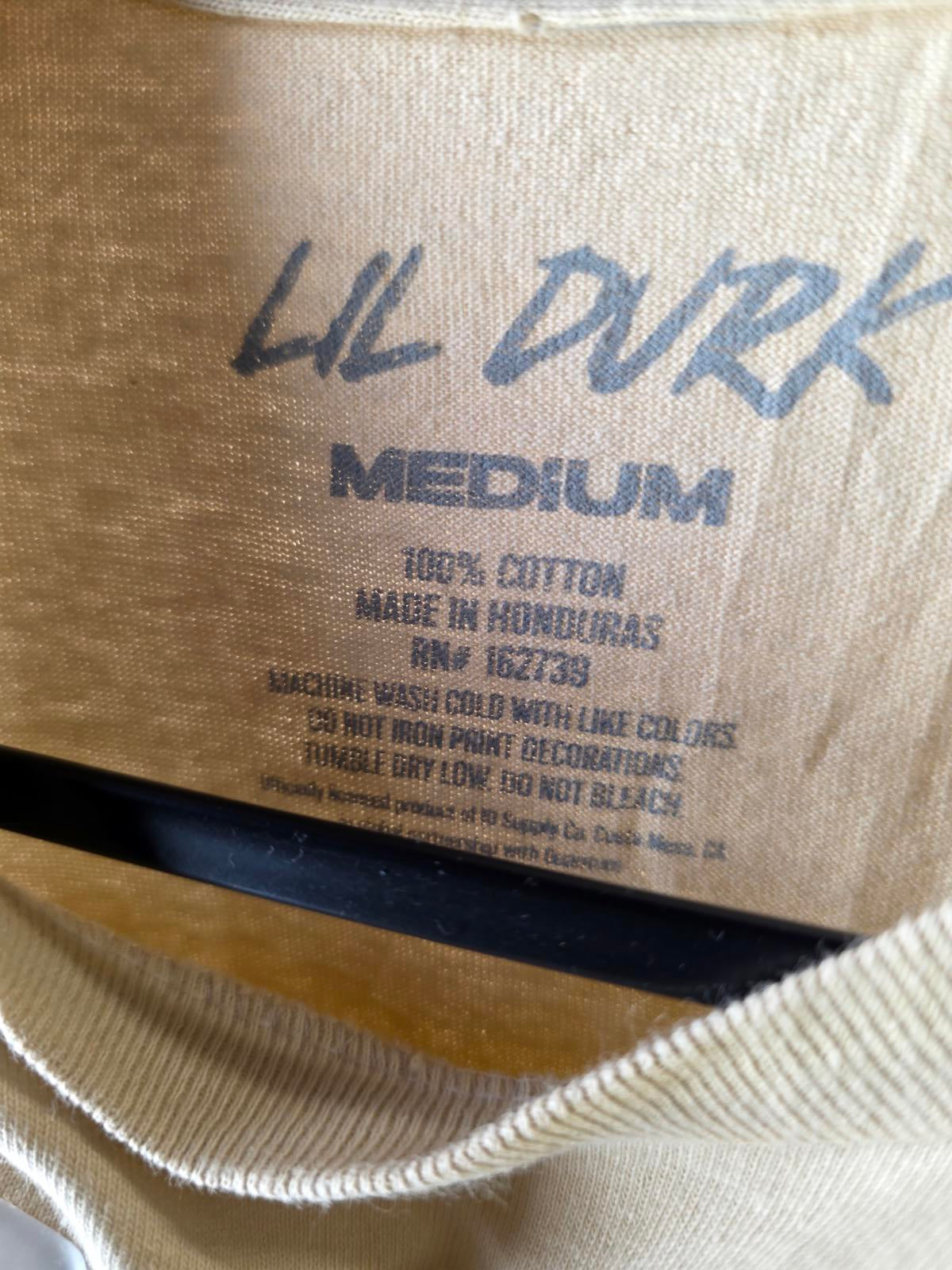 Lil Durk Graphic T-Shirt Beige Medium 100% Cotton