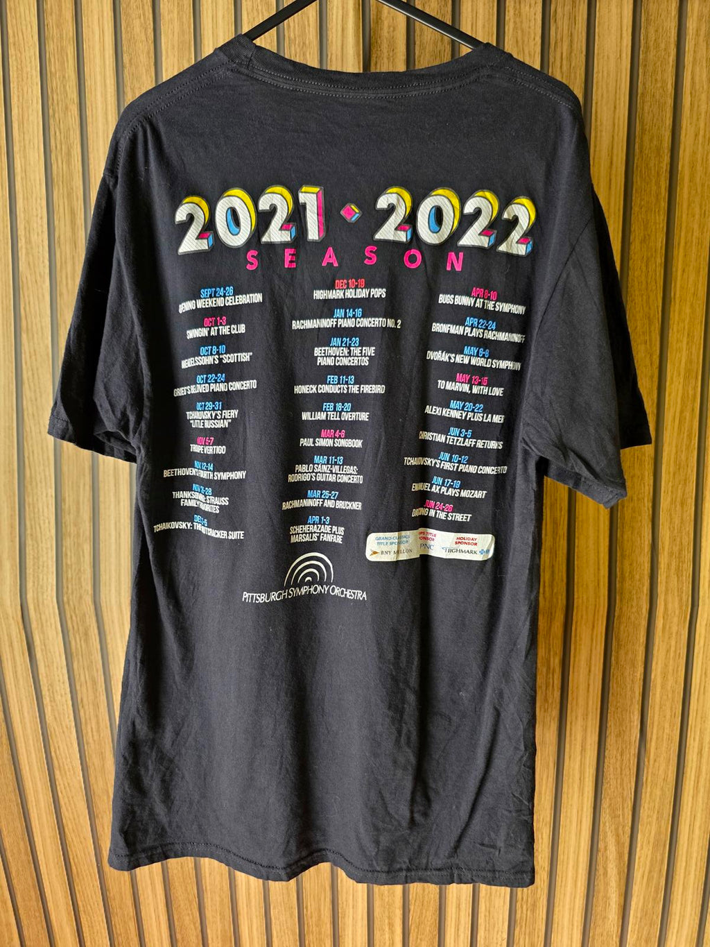 Pittsburgh Symphony Orchestra 2021-2022 Season Tour T-Shirt Black Medium