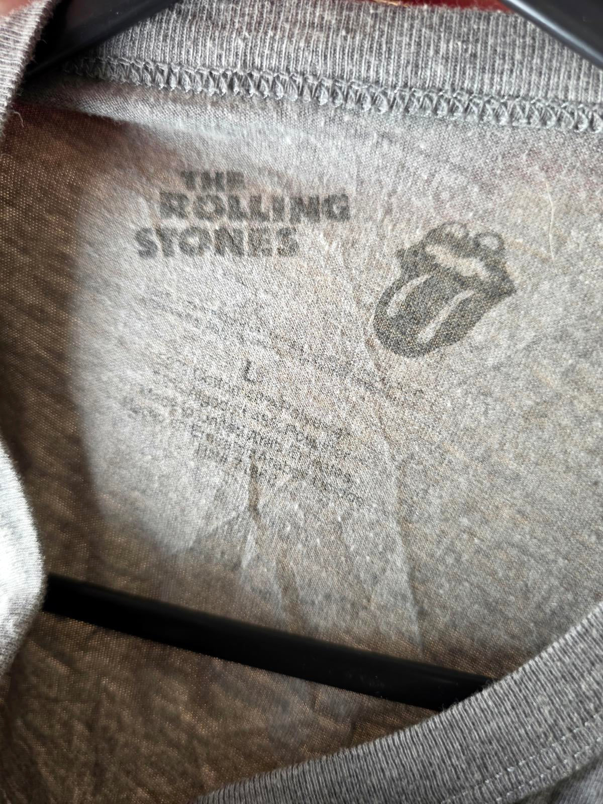The Rolling Stones Graphic T-Shirt Red Tongue Logo Grey Large