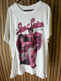 Ice Spice Graphic T-Shirt Pink Print White Large