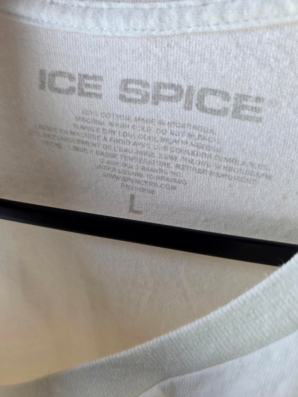 Ice Spice Graphic T-Shirt Pink Print White Large