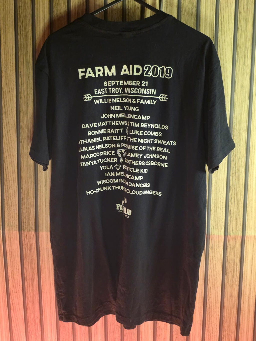 US Blanks Farm Aid 2019 Tour T-Shirt Black Medium