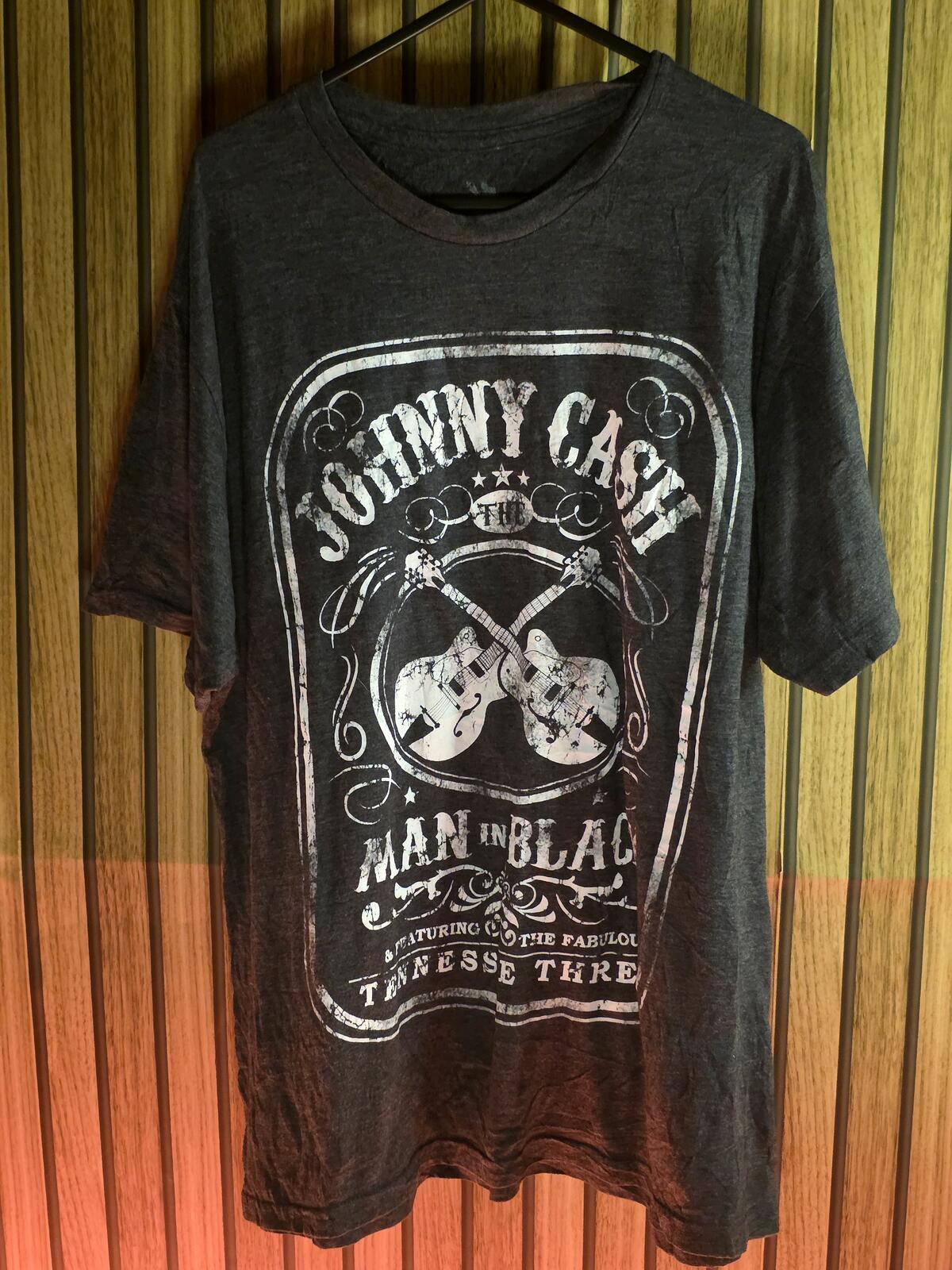 Zion Johnny Cash Man in Black Graphic T-Shirt Black Size Large