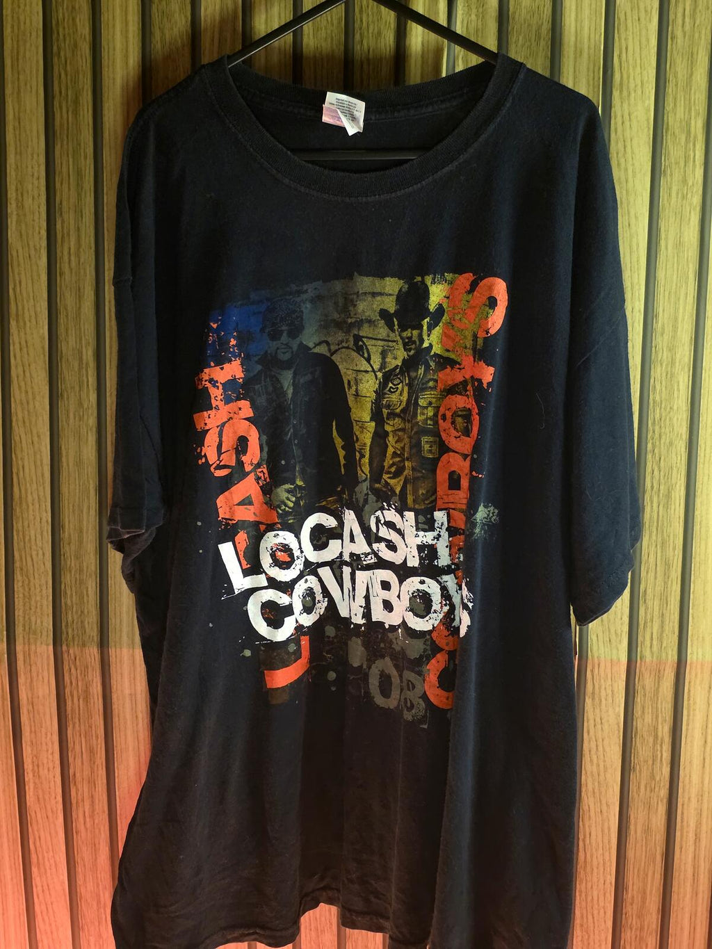 Gildan Locash Cowboy Red Man Roadhouse Tour Graphic T-Shirt Black XL