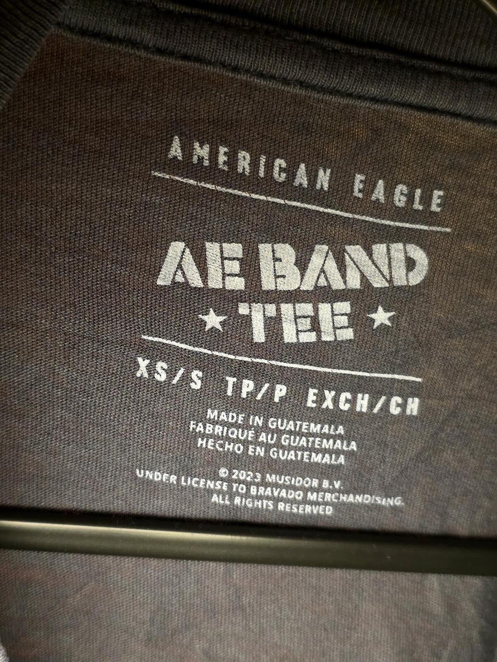 American Eagle Rolling Stones Band Tee Graphic Print Black XS/S
