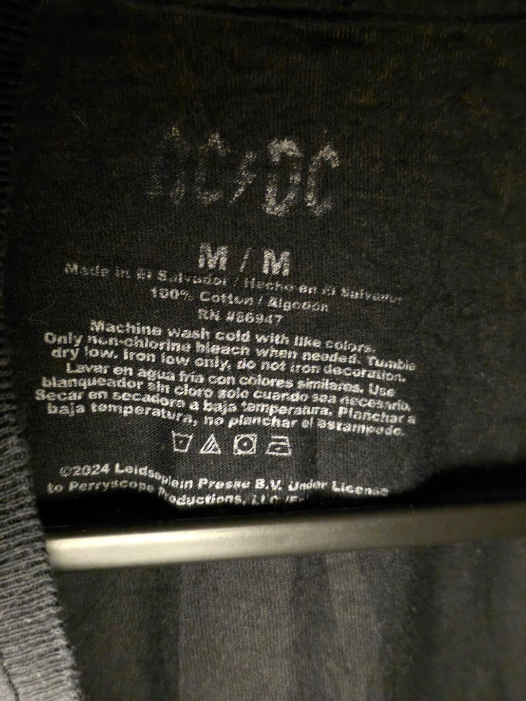 AC/DC Back in Black Band T-Shirt Black Size M
