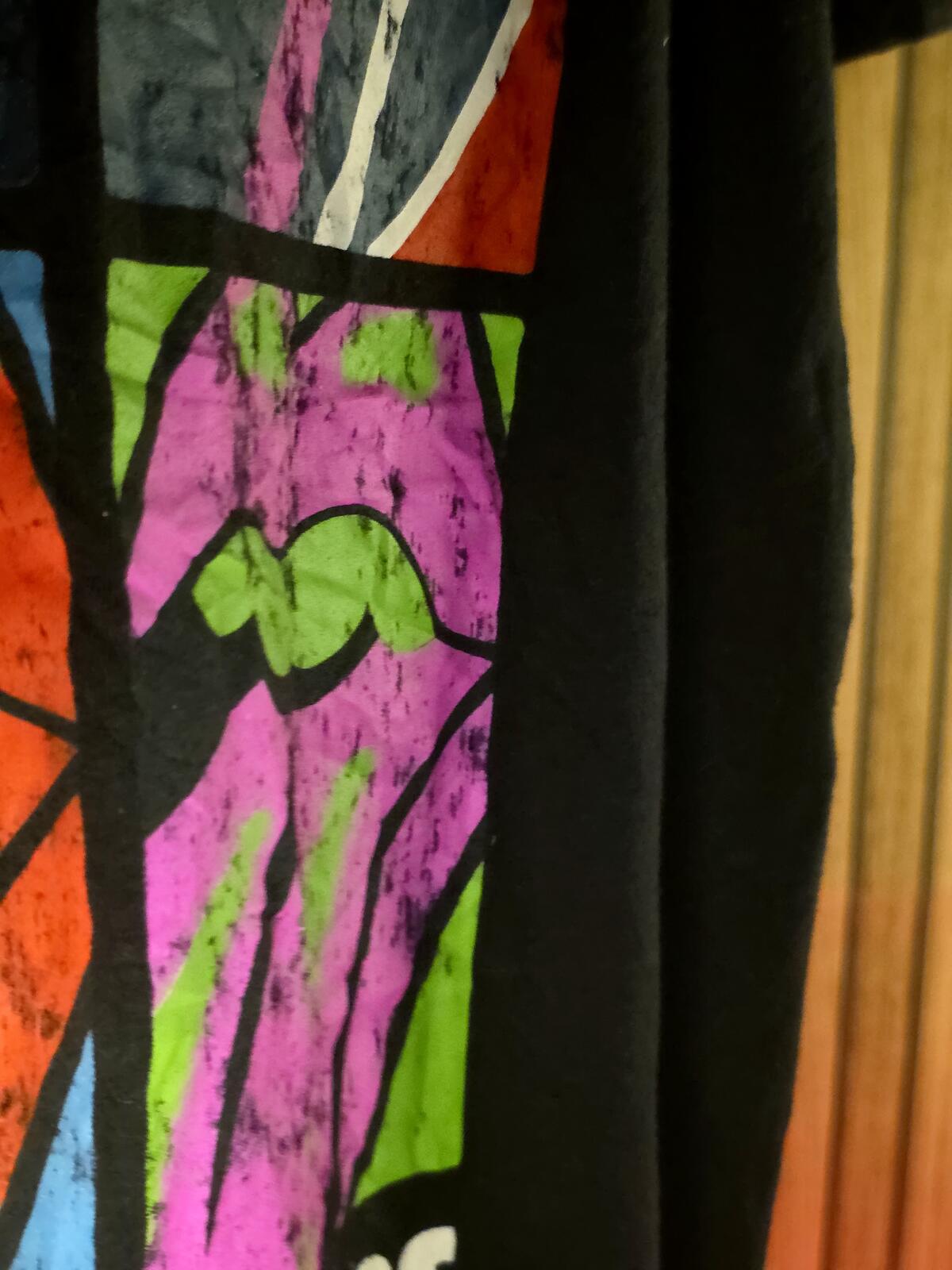 The Rolling Stones Graphic T-Shirt Colourful Lips Print Black Large