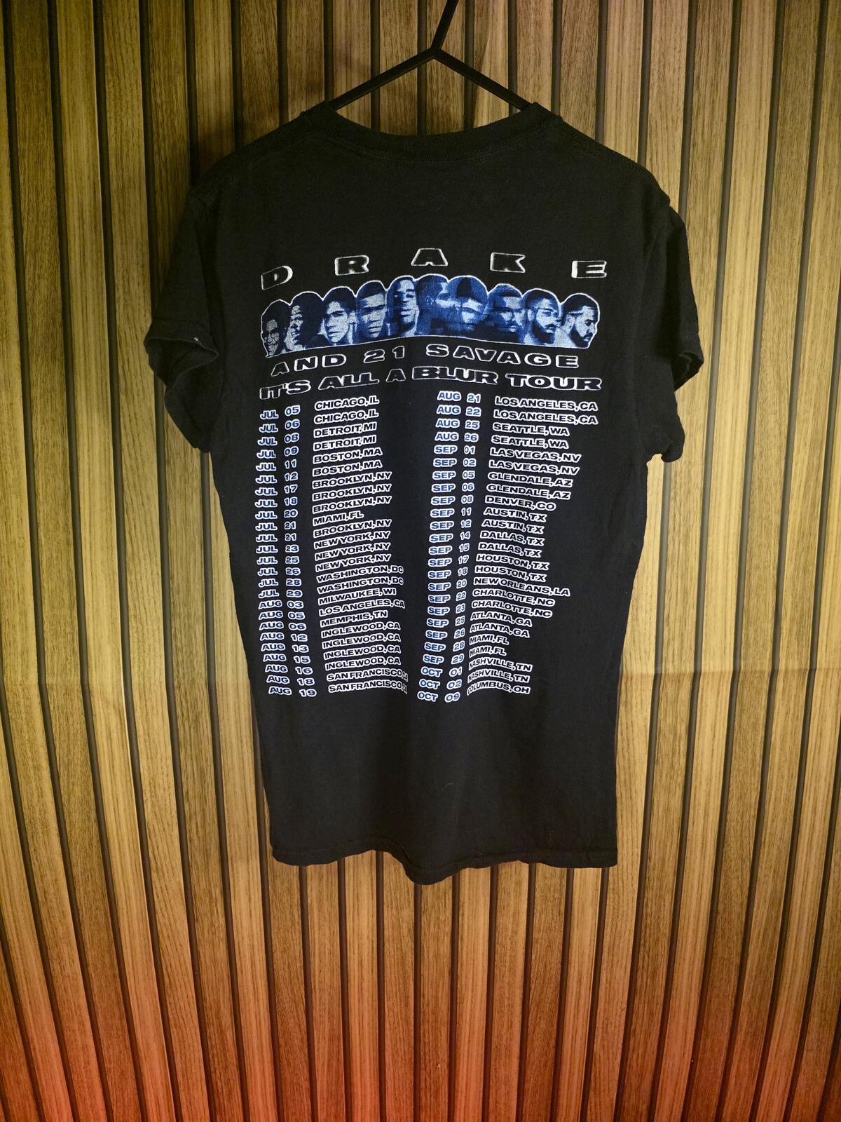 Drake & 21 Savage It's All A Blur Tour Graphic Black T-Shirt Size Small