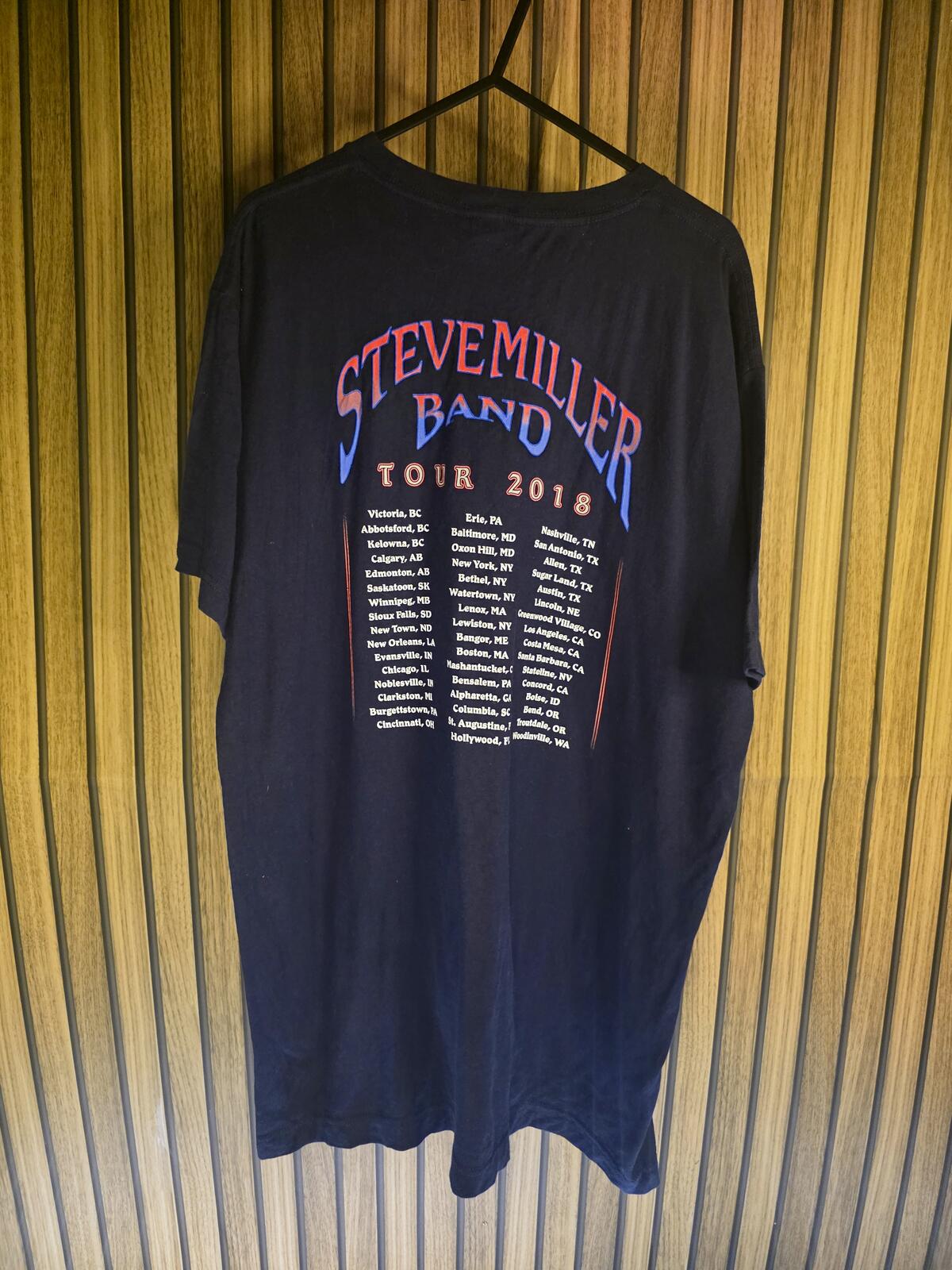Steve Miller Band Tour 2018 Graphic T-Shirt Black Size Regular Large
