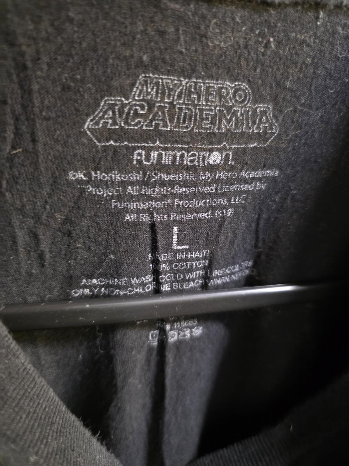 Funimation My Hero Academia Black Graphic T-Shirt Size L