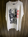 Naruto Shippuden Graphic T-Shirt Anime Characters Print White Large