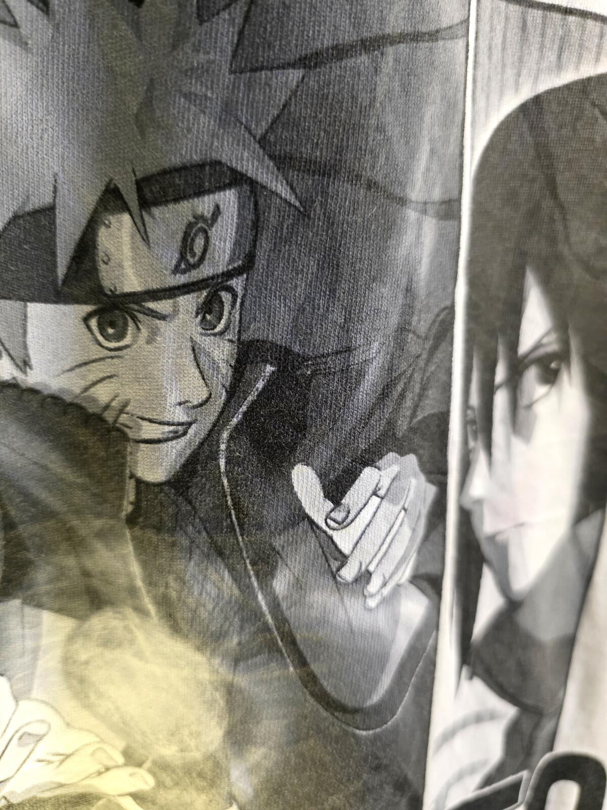 Naruto Shippuden Graphic T-Shirt Anime Characters Print White Large