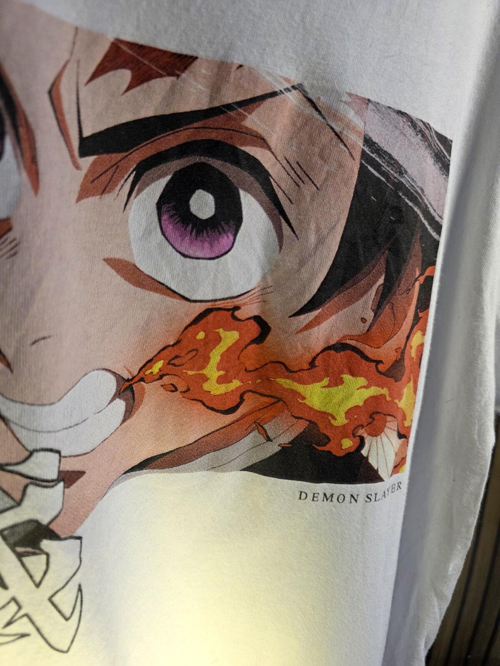 Demon Slayer Anime Graphic T-Shirt White Regular Large
