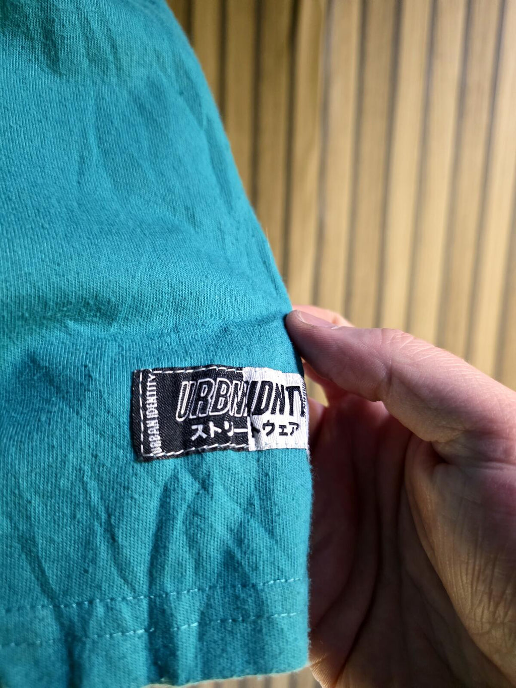 URBNIDNTY Distressed Graphic T-Shirt Do What You Can Teal Large
