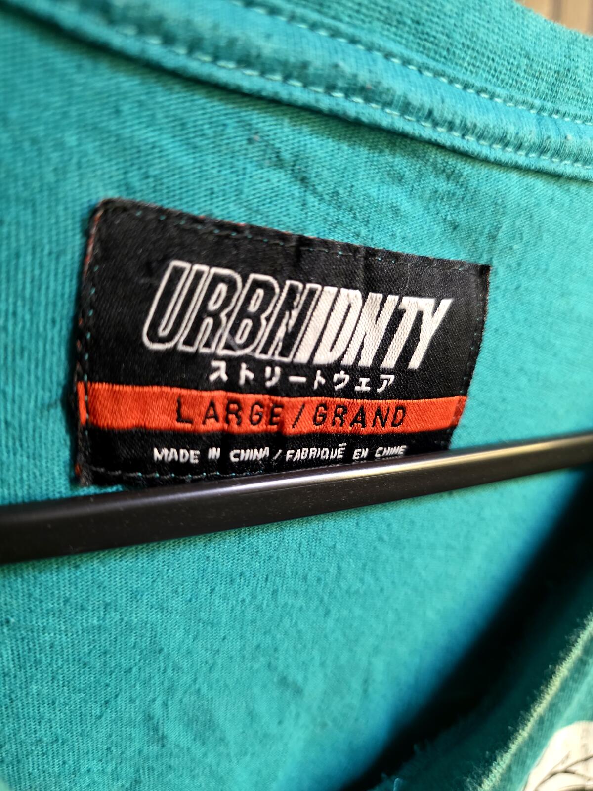 URBNIDNTY Distressed Graphic T-Shirt Do What You Can Teal Large