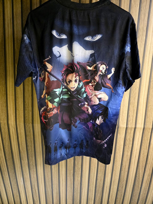 Anime Demon Slayer T-shirt Black Graphic Print Regular XS