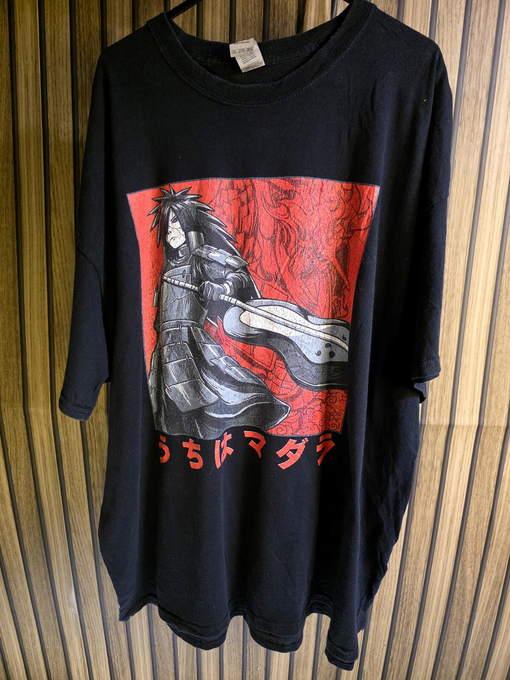 Naruto Anime Graphic T-Shirt Madara Uchiha Character Black 2XL
