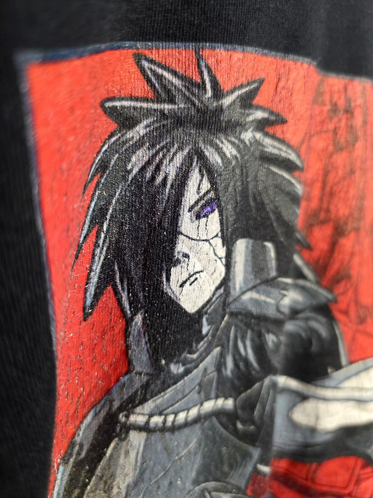 Naruto Anime Graphic T-Shirt Madara Uchiha Character Black 2XL