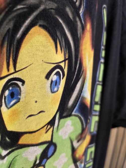 Billie Eilish Anime Graphic T-Shirt Black Print Size XL