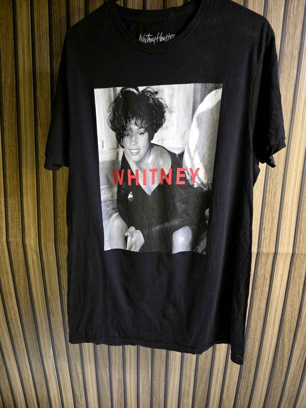 Whitney Houston Black Graphic T-Shirt 2022 Licensed Print Medium