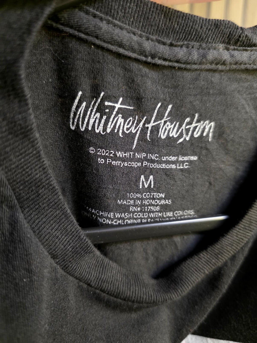 Whitney Houston Black Graphic T-Shirt 2022 Licensed Print Medium