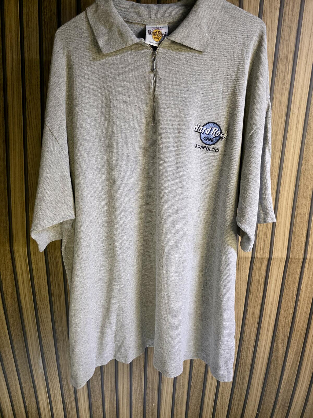 Hard Rock Cafe Acapulco Grey Cotton Polo Shirt Size L