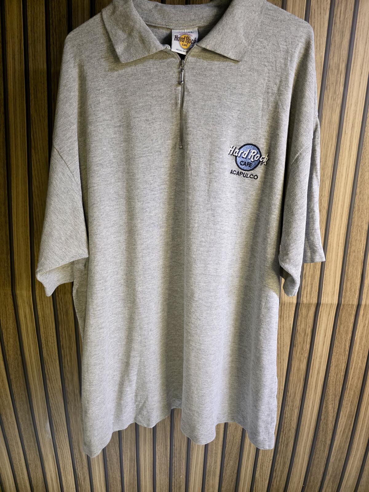 Hard Rock Cafe Acapulco Grey Cotton Polo Shirt Size L