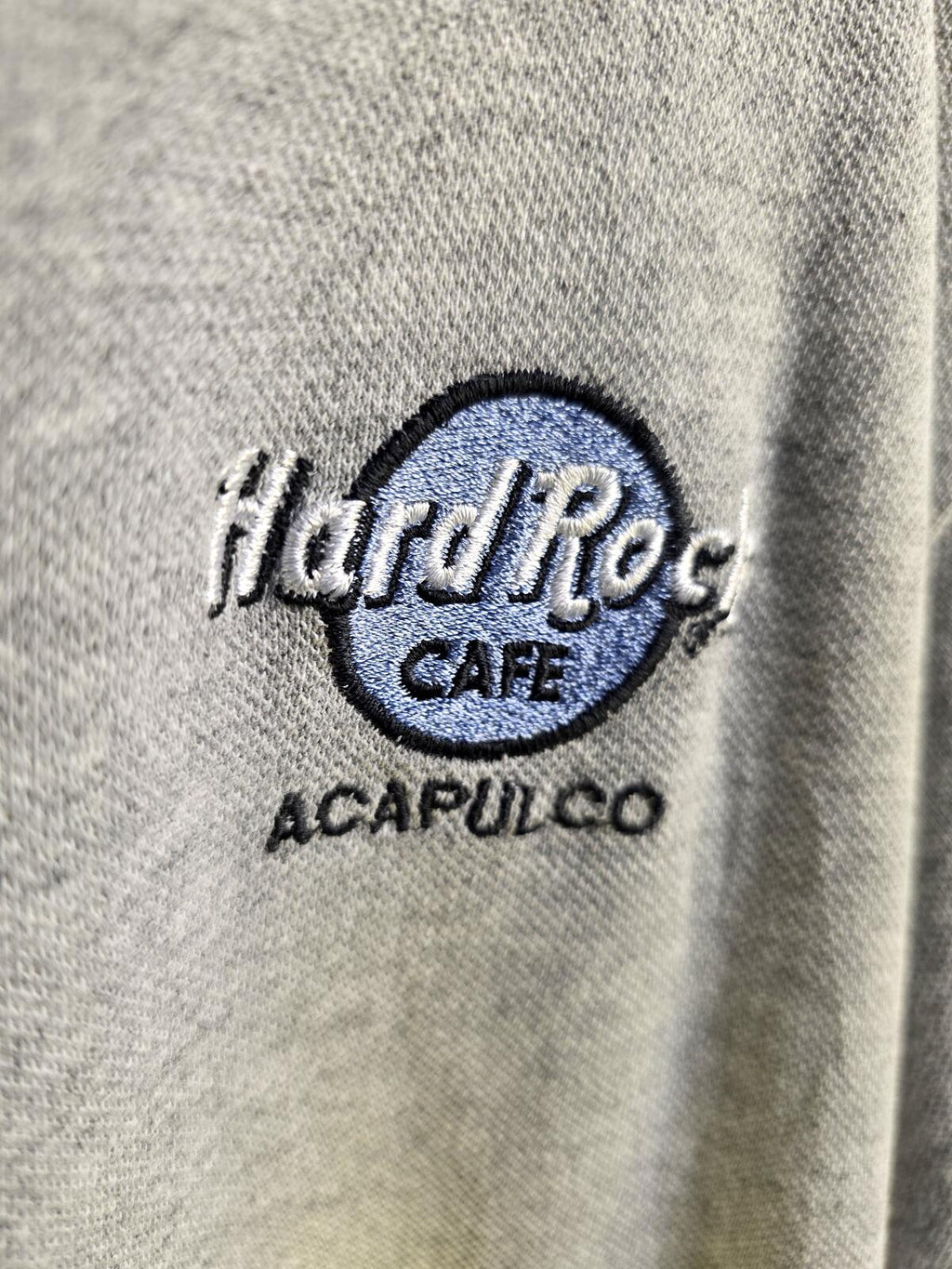 Hard Rock Cafe Acapulco Grey Cotton Polo Shirt Size L