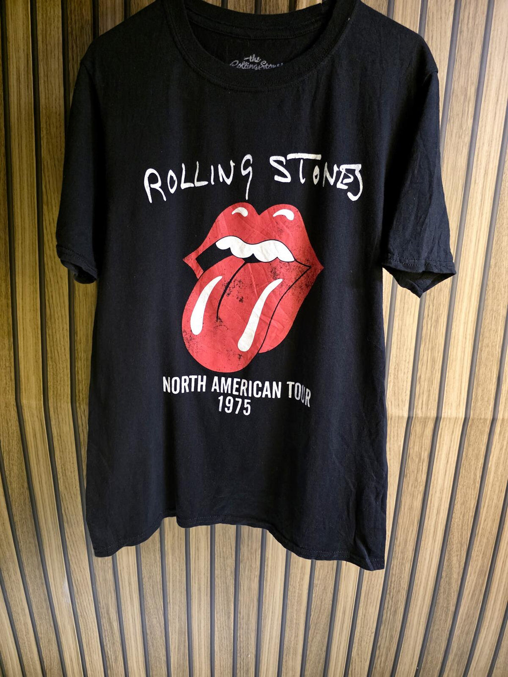 The Rolling Stones North American Tour 1975 Graphic T-Shirt Black Small