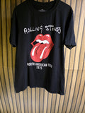 The Rolling Stones North American Tour 1975 Graphic T-Shirt Black Small